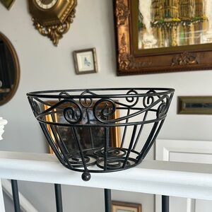 Spectrum Diversified Scroll
Fruit Bowl, Black Metal Basket
